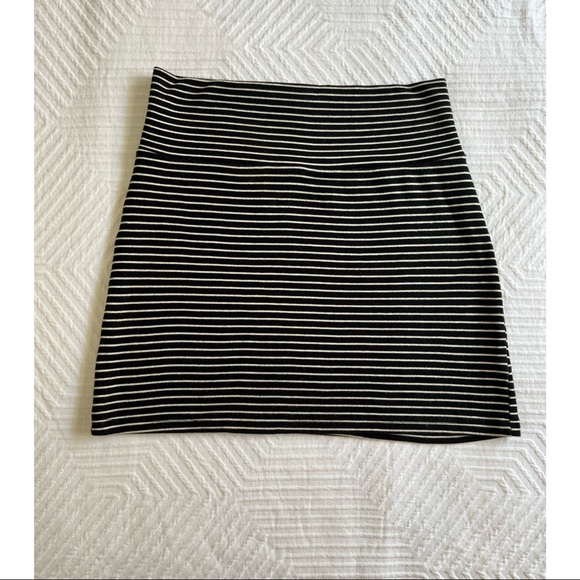 American Apparel Striped Stretch high waisted mini skirt - Picture 1 of 6